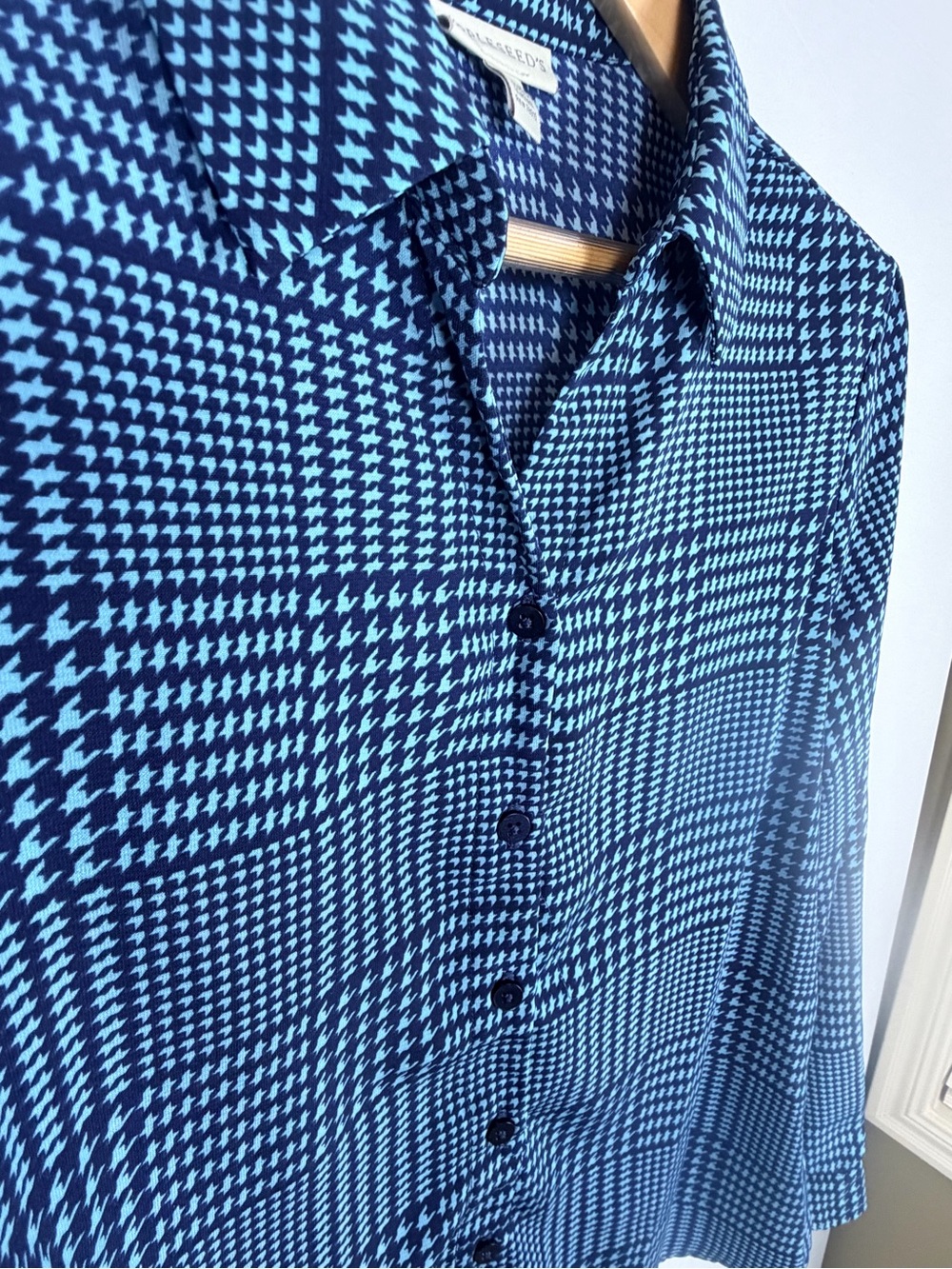 Appleseed's Blue Plaid Button-Up Blouse - Picture 2 of 6